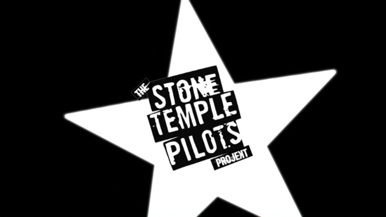 The Stone Temple Pilots Projekt logo on a white star, the opening frame of the Live Viz tease.